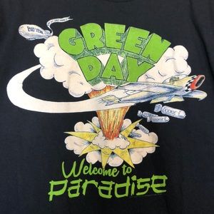 Black Green Day dookie welcome to paradise t-shirt
